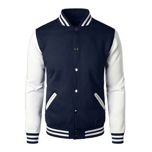 Veste universitaire réversible écologique pour homme, style urbain, coupe-vent, en cuir PU, tendance streetwear - Product Image 1