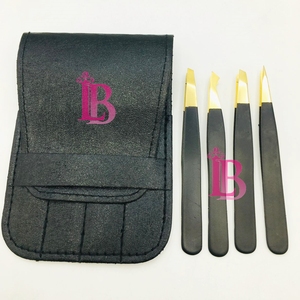 Set de Cejas Negro con Detalles Dorados, Pinzas para Cejas con Mango Liso, Personalización de Logotipo, Hecho a Mano, Sostenible, MOQ Bajo - Product Image 6