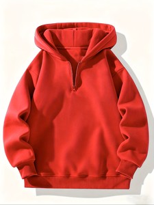 Conjunto Deportivo Minimalista Estilo Urbano para Hombre 2026: Sudadera con Capucha y Media Cremallera de Forro Polar y Pantalones Jogger de Ajuste Holgado, 2 Piezas Transpirables - Product Image 5
