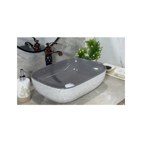 Haute qualité marron Portable lavabo à main comptoir salle de bain évier Table céramique Art bassin sanitaire pour salle à manger