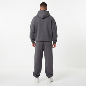 Men's Hooded Tracksuit Full Sleeve Casual 100% Polyester Loose Fit Sweat Hooded And Pants Set Drawstring Side Pocket Tracksuit - Product Image 2