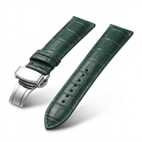 Bracelet de montre en cuir véritable de luxe Hiend Industries, fermoir papillon réglable 16-24 mm, bracelet de remplacement pour montres intelligentes HI-1164