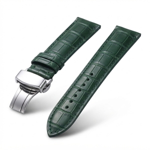 Bracelet de montre en cuir véritable de luxe Hiend Industries, fermoir papillon réglable 16-24 mm, bracelet de remplacement pour montres intelligentes HI-1164 - Product Image 3