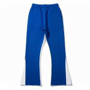 Pantalon de jogging évasé bicolore pour femme, style patchwork, coupe cloche, taille haute, jambe large, en molleton avec fente latérale – OEM - Product Image 5