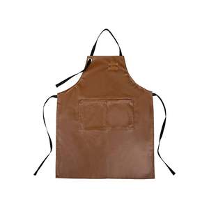 Tablier de travail sans manches en cuir de vachette pleine fleur pour adultes et enfants, de haute qualité, durable, marron, classique, personnalisable, pour soudeurs et grillades - Product Image 2