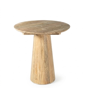Rustic Solid Wood Round Dining <b>Table</b> Natural Timber Conical Pedestal Base Wooden <b>Bistro</b> <b>Bistro</b> <b>Table</b> Living Room Home Furniture - Product Image 1