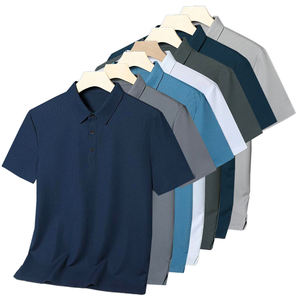 Chemises polo à manches courtes avec logo personnalisé, vêtements d'équitation, haut pour homme, vêtements pour homme, couleur unie, séchage rapide, demi-manches - Product Image 4