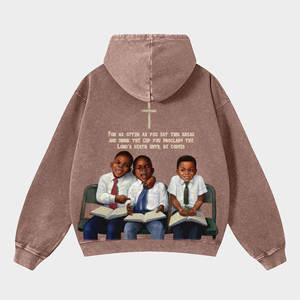 Sweat à capuche zippé personnalisé pour homme, en molleton délavé à l'acide, à manches longues et épaules tombantes, 100 % coton - Product Image 6