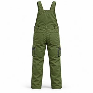 Workshop Work Bib Overalls <b>Men</b> Adjustable Straps Chest Zip Pocket Cargo Storage Knee Reinforcement Industrial Workwear <b>Dungarees</b> - Product Image 3