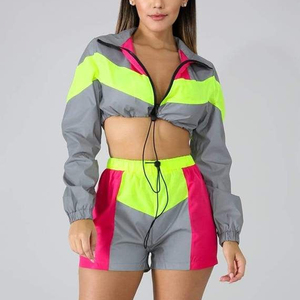 Men Reflective Windbreaker <b>Jacket</b> Cargo Pants short set Waterproof Streetwear <b>Tech</b> <b>wear</b> Custom Wholesale - Product Image 3