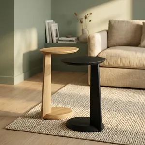 Modern Minimalist Wooden <b>Side</b> <b>Table</b> with <b>Round</b> Top for Living Room Furniture - Product Image 6
