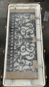 Rampe de balcon décorative en acier inoxydable noir et fer forgé pour villa, appartement, hôtel, complexe hôtelier - Product Image 5