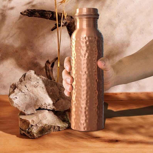Handmade copper water <b>bottle</b> Leak proof copper <b>bottle</b> Eco friendly drinking <b>bottle</b> Uttar Pradesh copper <b>bottle</b> - Product Image 3