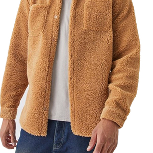 Men's <b>Fleece</b> <b>Jacket</b> Solid Color Stand Collar Casual Winter Wear Breathable Cotton <b>Lining</b> Pullover Regular Fit Front Logo - Product Image 4