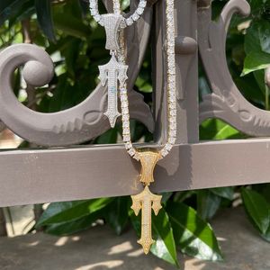 Pendentif Trapstar en diamant de laboratoire serti de pierres, style rappeur, pendentif croix en argent sterling 925 - Product Image 6