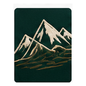 Blouson universitaire personnalisé en laine 100% vert forêt, brodé, motif montagne, style baseball, chenille - Product Image 1