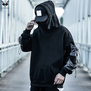 เสื้อฮู้ดสไตล์ Urban สำหรับใส่กลางแจ้ง พร้อมกระเป๋าแขนเสื้อแบบ Utility กันน้ำ คุณภาพสูง สวมใส่สบายทรงหลวม สไตล์ Techwear - Product Image 3