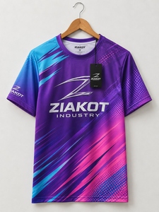 Camiseta Deportiva Personalizada para Hombre, Diseño Nuevo de la Industria ZIAKOT, Color Azul Trueno, Blanco y Rojo - Product Image 6