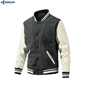 Custom Streetwear College Style Leather Varsity Jacket Button Front OEM Service Windproof Eco-Friendly Breathable Unisex Winter - Product Image 4