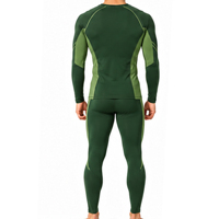 Ensemble de survêtement de compression respirant et extensible pour hommes, avec t-shirt à manches longues et leggings, idéal pour la course, l'entraînement, le fitness et le sport – Personnalisable