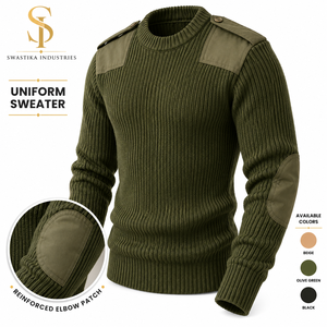 Garde de sécurité hiver chaud chandails tactiques respirant Anti-rétrécissement Anti-rides tricoté équipage col en v pull côtelé hommes - Product Image 5