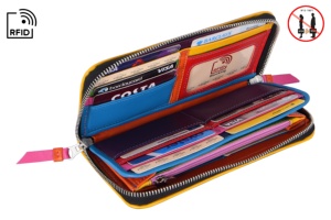 Pochette en cuir Nappa véritable imprimée sur mesure, motif floral, marque privée, fournisseur OEM/ODM en gros, accessoire de mode - Product Image 3