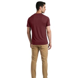 Cross Flex Tee Maroon Slim Fit Men's Performance T-Shirt Breathable Moisture Wicking Athletic Gym Training Sportswear Custom <b>Log</b> - Product Image 3