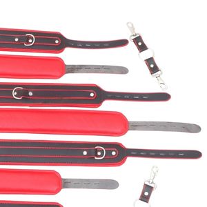 <b>Black</b> Sheep Red & <b>Black</b> Leather Bondage Set with <b>Harness</b> Wrist/Ankle Cuffs & Spreader Bars-100% Waterproof for Couples BDSM Play - Product Image 3