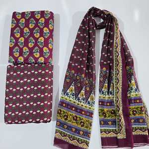 Pure Cotton 60x60 Suit <b>Set</b> | 3m Top 3m Bottom 2.25m Dupatta(1 batch= 3M TOP+3M BOTTOM+2.25 M DUPATTA) - Product Image 2