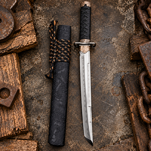 Hand Forged Wakizashi <b>Sword</b> Model Decorative Katana Style Knife with Scabbard Metal Collectible Gift - Product Image 6