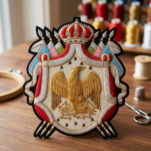 Parche de Escudo de Armas Bordado Personalizado, Insignia de Tela Cosida con Pin de Seguridad, Forma Irregular para Arte Textil - Product Image 6