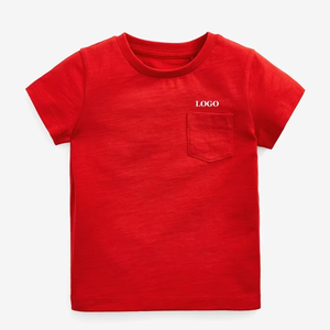 T-shirt pour enfants de haute qualité, nouveau style, 100% coton tricoté, séchage rapide, respirant, col rond, manches courtes, uni, décontracté, élégant - Product Image 1