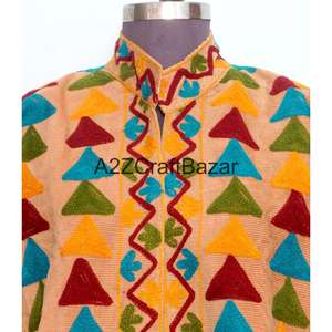 Chaqueta Cotrise Bordada a Mano con Cuello Mandarín, Diseño Vintage, Ecológica, Transpirable, de Secado Rápido, Forrada de Algodón - Product Image 3