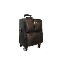 Sac de voyage d'affaires élégant et luxueux en cuir véritable, valise à roulettes, sac de week-end à roulettes, sac de voyage à roulettes
