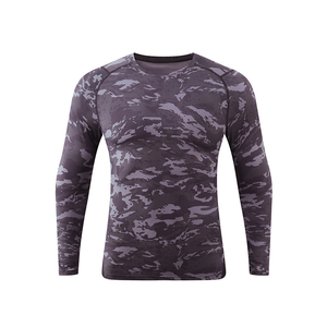 Streetwear Professional <b>Men</b> <b>Compression</b> <b>Shirt</b> Solid Color Breathable Gym Training Fitness Running Activewear - Product Image 1