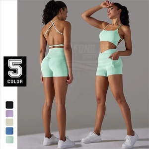 Ensemble 2 pièces personnalisé : Soutien-gorge de yoga dos nu et leggings évasés – Sans couture, respirant, écologique, taille élastique, haute qualité pour la gym - Product Image 5