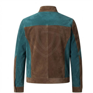 High Quality <b>Suede</b> <b>Leather</b> <b>Jacket</b> With Shirt Collar Front Zipper Soft Premium For Casual Travel And Weekend Outfits - Product Image 2