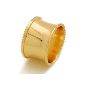 <b>Wooden</b> Geometric Napkin Rings Modern Design Durable Table Decoration Wedding Party Use 4.5cm Width Elegant Zinc Alloy Table - Product Image 5