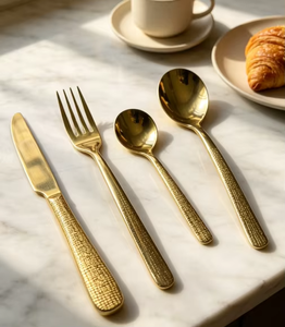Ensemble de couverts de luxe écologiques en acier inoxydable, design exceptionnel, finition miroir, compatible lave-vaisselle, contemporain, personnalisé - Product Image 3
