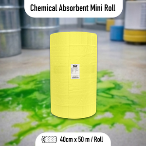Mini-rouleau absorbant chimique jaune pour le nettoyage des déversements industriels et la protection des surfaces - Product Image 2