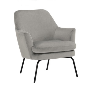 Sillón Moderno Industrial Tapizado en Gris Glaciar con Patas de Metal Negro Mate y Espuma de Alta Densidad para Ejecutivos de Lujo - Product Image 1