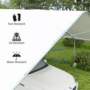 Tenda Carport Portatile 19FT X 19.5FT con Copertura Anti-UV per Auto, Camion, Barca - Semplice ed Elegante in Policarbonato - Product Image 4