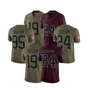 Camiseta de Fútbol Americano Personalizada Antibacteriana de Spandex/Algodón al por Mayor, Uniforme de Fútbol Americano con Camuflaje para Hombre, Camiseta Deportiva de Manga Corta con Cuello en V - Product Image 1