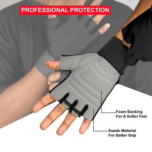 Gants de fitness respirants à demi-doigts pour l'entraînement en salle de sport, la musculation, les exercices, gants de fitness personnalisés avec grip en silicone - Product Image 5