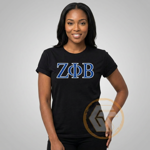 GREEK TREASURES เสื้อยืดสตรี Zeta Phi Beta Sorority ลำลองคุณภาพสูงระบายอากาศได้ดีผ้าฝ้าย 100% คอกลมแขนสั้นโลโก้ - Product Image 3