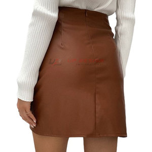 Up Design International Factory Made Women Casual Leather Mini Skirt High Quality Breathable Customizable Skirt - Product Image 5