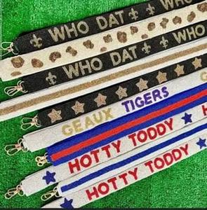 Sangle de sac à main brodée de perles, bandoulière en perles de rocaille, ceinture de remplacement pour sacs, accessoire personnalisé pour les équipes sportives, ceinture de supporter pour le jour du match - Product Image 3