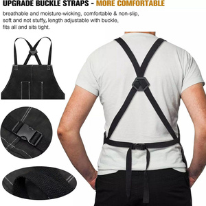 Tablier de travail en cuir de vachette fendu, résistant à la chaleur et aux flammes, pour soudeurs et forgerons, ignifuge, vêtements de travail pour la construction - Product Image 4