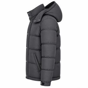 New Arrival Men's Hooded Puffer <b>Jacket</b> Plain Dyed Custom Design <b>Winter</b> Quilted Padded Breathable <b>Waterproof</b> Outerwear Factory - Product Image 6