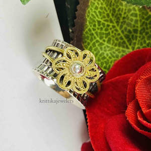 925 Sterling Silver Two-Tone Spinner <b>Ring</b> Bezel Setting <b>Anxiety</b> Meditation <b>Fidget</b> Classic <b>for</b> Wedding Engagement Anniversary - Product Image 5